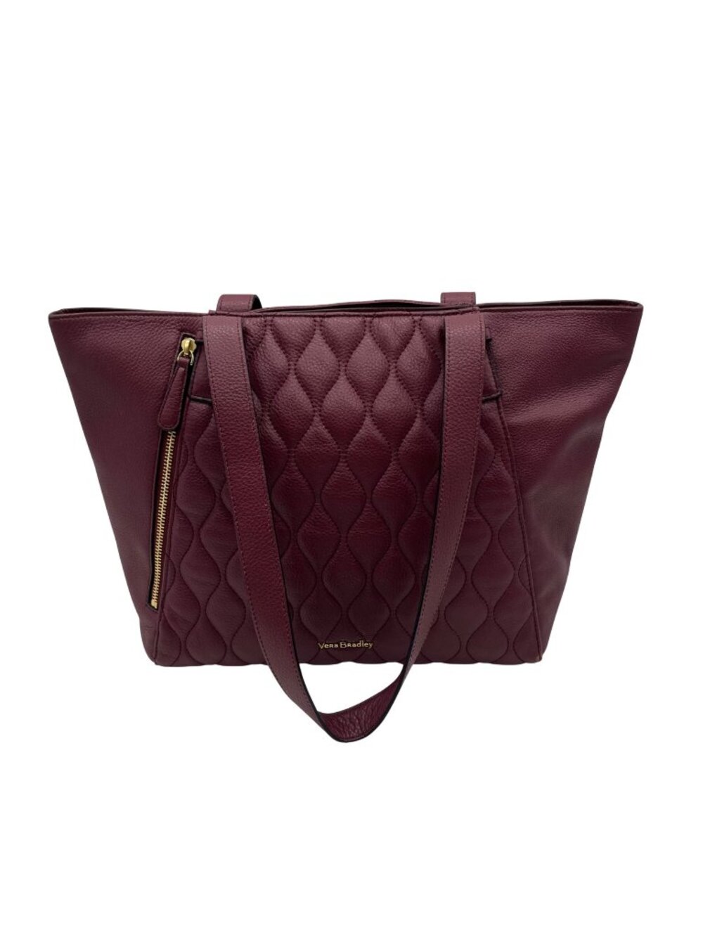 Vera Bradley Burgundy Quilted Leather Tote Bag